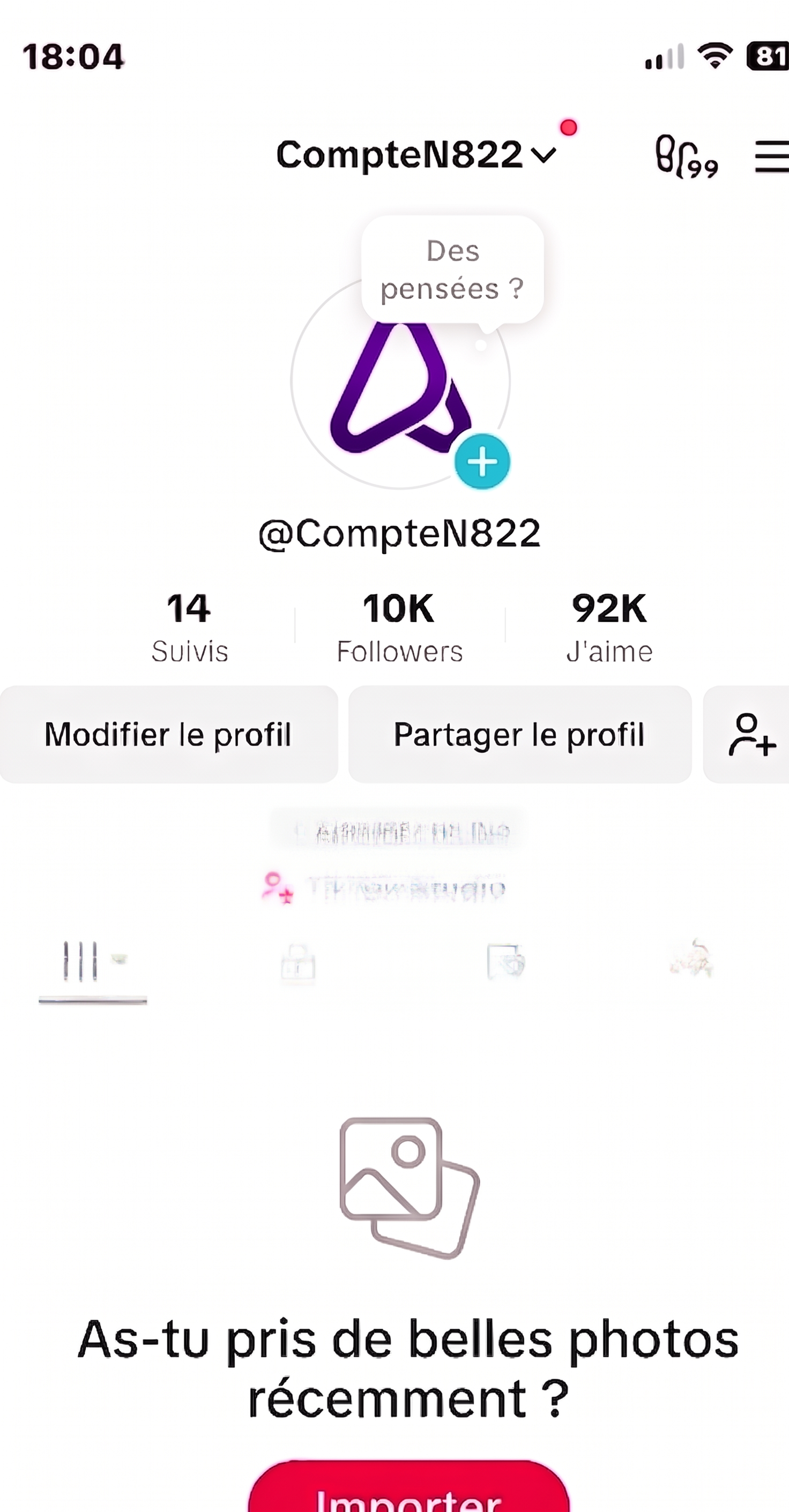 Profil TikTok monétisé
