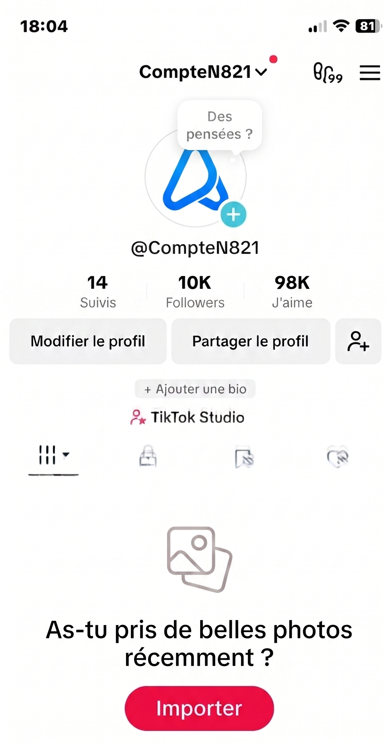 Profil TikTok monétisé